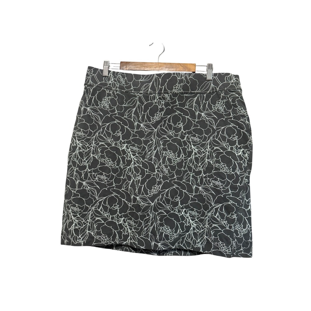 Duluth Trading Co Skort Womens Large Grey Excellent Floral Cotton Spandex Active